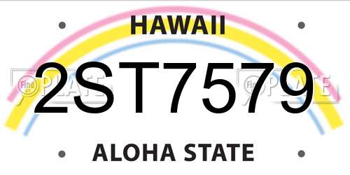 2ST7579 Hawaii License Plate