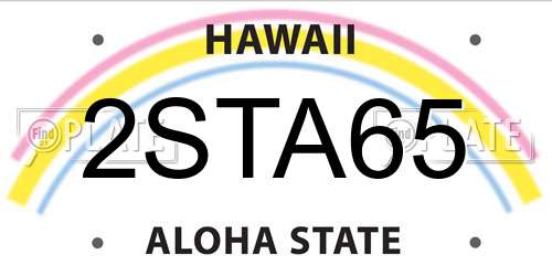 2STA65 Hawaii License Plate