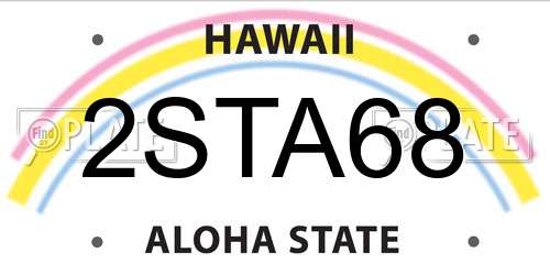 2STA68 Hawaii License Plate