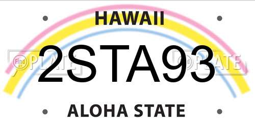2STA93 Hawaii License Plate