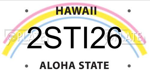 2STI26 Hawaii License Plate