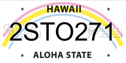 2STO271 Hawaii License Plate