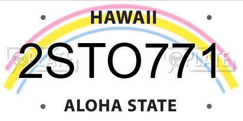 2STO771 Hawaii License Plate