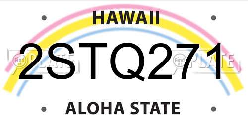 2STQ271 Hawaii License Plate