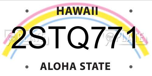 2STQ771 Hawaii License Plate