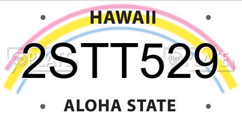 2STT529 Hawaii License Plate