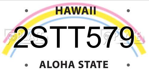 2STT579 Hawaii License Plate