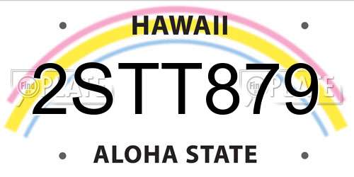 2STT879 Hawaii License Plate