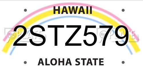 2STZ579 Hawaii License Plate