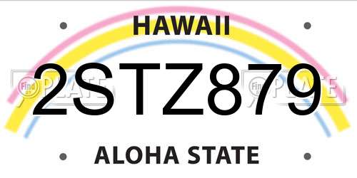 2STZ879 Hawaii License Plate