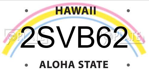 2SVB62 Hawaii License Plate