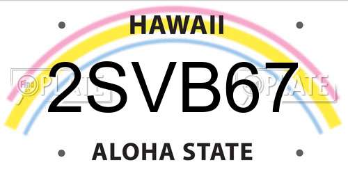 2SVB67 Hawaii License Plate