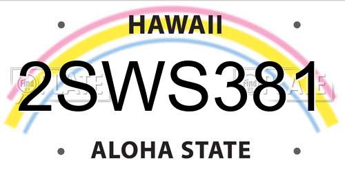 2SWS381 Hawaii License Plate