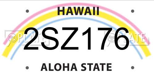 2SZ176 Hawaii License Plate