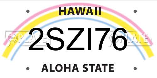 2SZI76 Hawaii License Plate