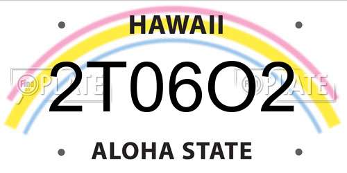 2T06O2 Hawaii License Plate
