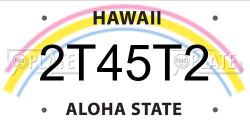 2T45T2 Hawaii License Plate