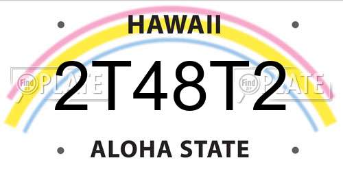 2T48T2 Hawaii License Plate