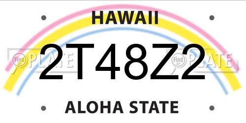 2T48Z2 Hawaii License Plate