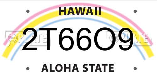 2T66O9 Hawaii License Plate