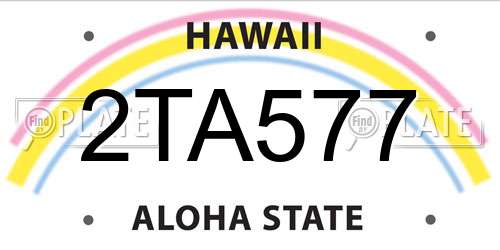 2TA577 Hawaii License Plate