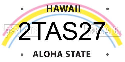 2TAS27 Hawaii License Plate
