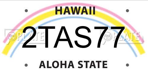 2TAS77 Hawaii License Plate