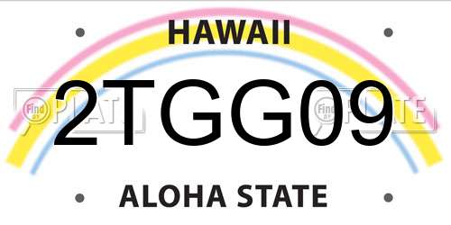 2TGG09 Hawaii License Plate