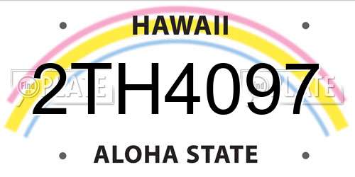 2TH4097 Hawaii License Plate