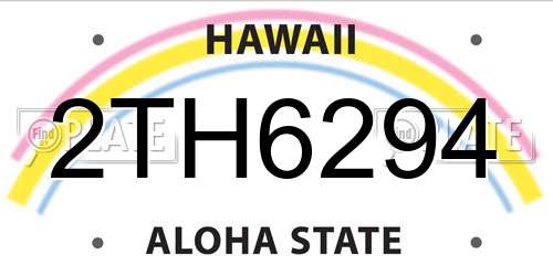 2TH6294 Hawaii License Plate