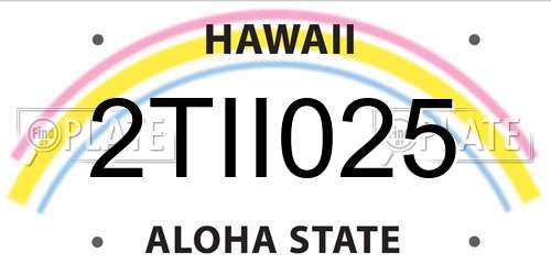 2TII025 Hawaii License Plate