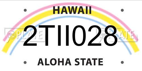 2TII028 Hawaii License Plate