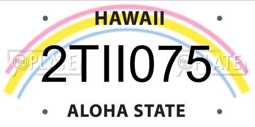 2TII075 Hawaii License Plate