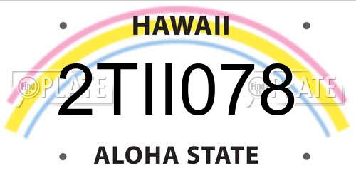 2TII078 Hawaii License Plate