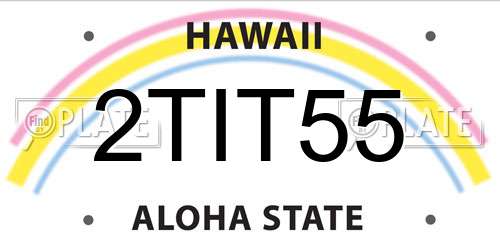 2TIT55 Hawaii License Plate
