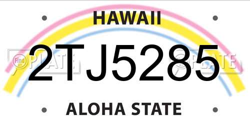 2TJ5285 Hawaii License Plate