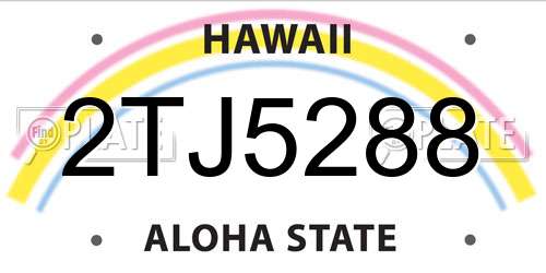 2TJ5288 Hawaii License Plate