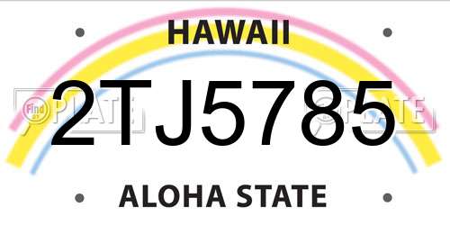 2TJ5785 Hawaii License Plate