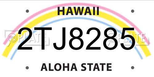 2TJ8285 Hawaii License Plate