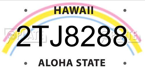 2TJ8288 Hawaii License Plate