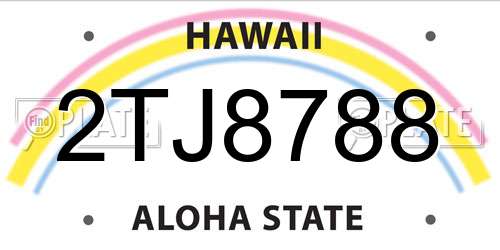 2TJ8788 Hawaii License Plate