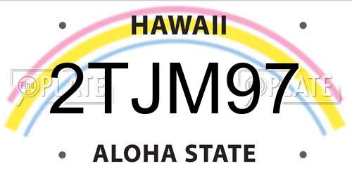 2TJM97 Hawaii License Plate