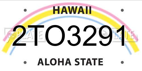 2TO3291 Hawaii License Plate