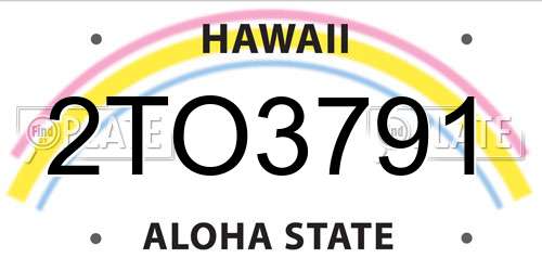 2TO3791 Hawaii License Plate