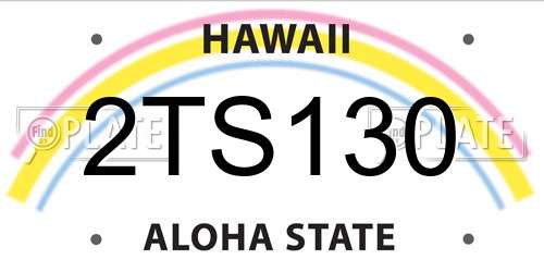 2TS130 Hawaii License Plate