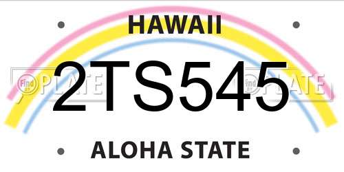 2TS545 Hawaii License Plate