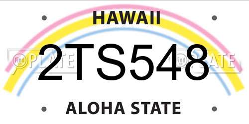 2TS548 Hawaii License Plate