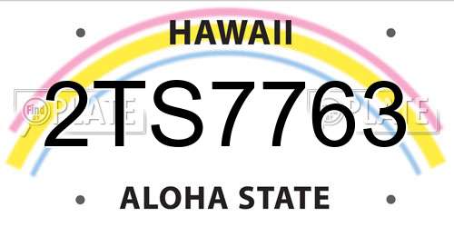2TS7763 Hawaii License Plate