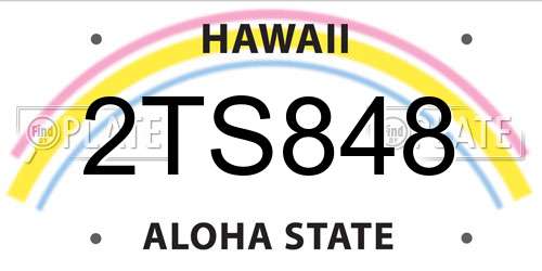 2TS848 Hawaii License Plate