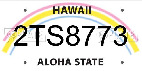 2TS8773 Hawaii License Plate